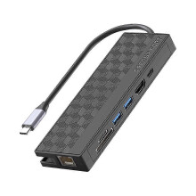7-in-1 USB 3.0 Dockingstation mit USB-C-Hub, 5 Gbit/s High-Speed-Ethernet (1000 Mbit/s), RJ45-Gigabit-4K-OTG-Adapter