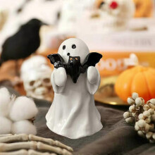 Halloween-haamukoriste Vaaleanpunainen kurpitsa-lepakkohartsikoriste Koti Olohuone Makuuhuone Toimisto Työpöydän koriste