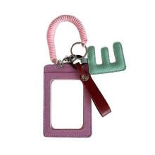 Candy PU 3 inch fotokaarthouder met letterhanger en elastisch koord, decoratie voor buskaarthouder, tasje, ophangkaarthouder