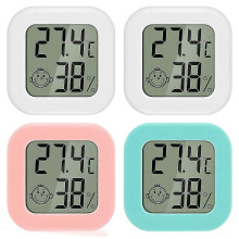 Mini termómetro higrómetro digital LCD para interiores, 4 unidades, indicador de nivel de confort, termómetro higrómetro