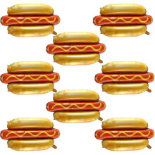 5Pcs Hot Dog Helium Foil Balloons, Fast Food Snacks Picnic Burger BBQ Themed