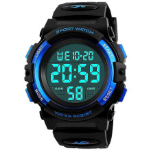 Boys digital watches, kids sports waterproof watch with alarm/timer/el light,blue childrens outdoor p