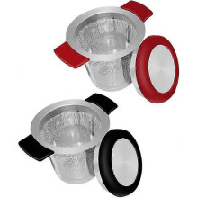 Stainless Steel Tea Kettle, Large Capacity & Perfect Size Double Handles, Loose Leaf Tea Mesh Filter Set of 2