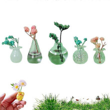 5/6/8PCS Ceramic Vase Refrigerator Magnet Mini Flower Arrangement Nordic Personality Home Photo Message Board Stickers Decor