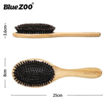 Spazzola per capelli Blue ZOO in bambù naturale, 250x80 mm, antistatica.