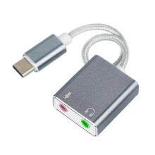 Karta dźwiękowa Type-o Aux 7.1 Zewnętrzna karta dźwiękowa USB typu C do Macbooka, gniazdo audio 3,5 mm, adapter słuch