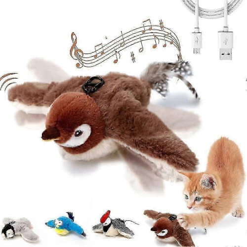 Brinquedo interativo eletrónico voador para gatos, brinquedo divertido e resistente para estimular a caça e o exercício