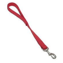 Trela curta para cão em nylon de dupla camada, vermelha, 2,5 cm x 61 cm, resistente e durável