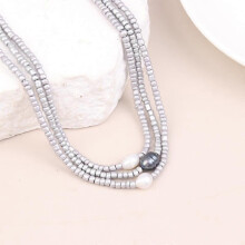 Colar de pérolas de água doce estilo retrô artesanal com pendente elegante, joia boémia para oferta de aniversário