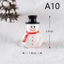 Figurina miniatura de resina para Natal com Pai Natal e boneco de neve, modelo para jardim em miniatura, decoração para