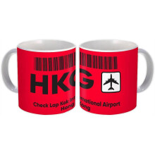 Caneca de Presente: Aeroporto Internacional de Hong Kong Chek Lap Kok HKG para Viagem, Lembrança de Viagem, Cerâmica Res