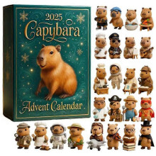 24-dňový adventný kalendár s kapybarami, roztomilé vianočné ozdoby s kapybarami, odpočítavacie kalendáre, prívesok na vi