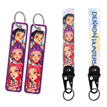 K-pop film Lovci démonov Cartoon Anime Keychain Výšivka Keychain pre batoh Decor Keychain Fashion Girls Group Keychain D