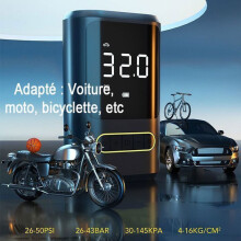 Compressor de ar portátil sem fios para pneus de carro, bateria de 4000 mAh, ecrã LCD, multifunções