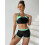 Women's Two-Piece Solid Sports Bikini Set,Emerald Green,M 1