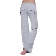 Dame Komfort Yogabukser med Pocket, Grå, XL