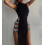 Sleeveless Patchwork Split Dress,Black,XXL 1