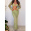 Langärmliges, tailliertes Strick-Maxikleid mit Bindegürtel, Grün, Größe S 1