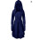 Solid Long Sleeve Hooded Tie-Front Festival Dress,Blue,M 1