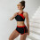 Women's Two-Piece Solid Sports Bikini Set,Red,XL 1