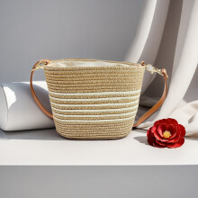 Children's summer outing woven crossbody bag, summer beach vacation casual bag
