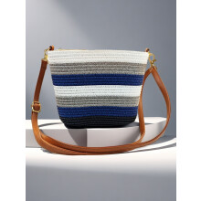 Barnas sommerutflukt vevd crossbody-veske, sommerstrandferie casual veske