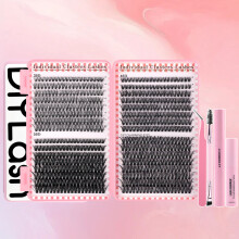 Faux cils segmentés à un seul bouquet avec colle A01, coffret de cils