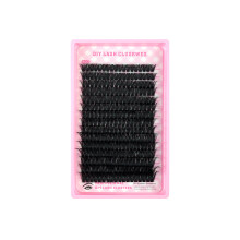 Faux cils segmentés en touffe unique avec colle, 80 pièces par boîte, 12-20 mm.