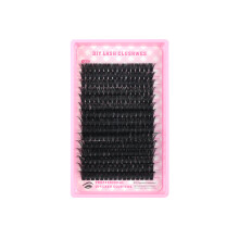 Faux cils segmentés en touffe unique avec colle, 100 pièces par boîte, 12-20 mm.
