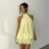 Women's Vacation Fitted Backless Halter Tie Waist Solid Dress,Yellow,M 1