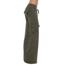 Pantaloni da yoga da donna comodi con tasche, verdi, taglia 3XL