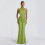 Women's Solid Fitted Backless Mermaid Dress,Green,S 1