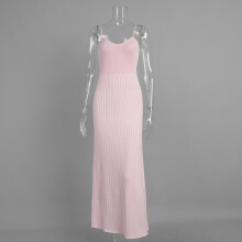 Abito sottoveste in maglia da donna, rosa, taglia L