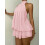 Women's Vacation Fitted Backless Halter Tie Waist Solid Dress,Pink,S 1