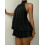 Women's Vacation Fitted Backless Halter Tie Waist Solid Dress,Black,S 1