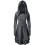 Solid Long Sleeve Hooded Tie-Front Festival Dress,Grey,S 1