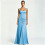 Women's Solid Low-cut Pleated Camisole Dress,Sky Blue,XL 1
