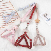 Conjunto de arnés y correa para perros con anillas en D de metal. Arneses suaves para perros pequeños.