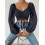 Women's Drawstring Lantern Sleeve Fitted Blouse,Navy Blue,3XL 1