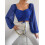 Women's Drawstring Lantern Sleeve Fitted Blouse,Blue,L 1