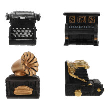 4St Miniatuur Retro Spelers En Typemachine Huisdecoratie