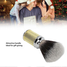 Nylon Beard Foaming Brush Curved Handle Cleaning Synthetic Lather Beard Foaming Brush Gold