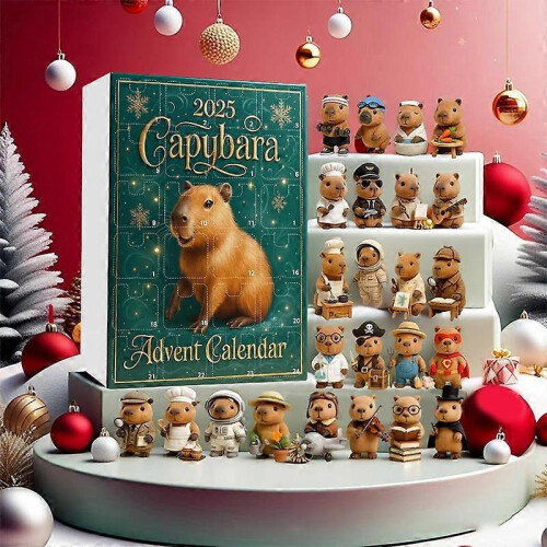 24ήμερο ημερολόγιο Capybara Χριστουγεννιάτικα στολίδια Capybara, ημερολόγ 2