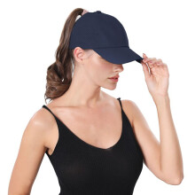 Cappello da Baseball da Donna con Coda di Cavallo Alta, Berretto da Corsa Ad Alte Prestazioni, Berretto Sportivo In Rete Ad Asciugatura Rapida Blu