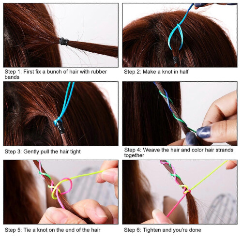 DIY κορδόνι πλεξίματος μαλλιών Dreadlocks νήμα 6 χιλ. 0.24in 2# αξεσουάρ σχοιν 2