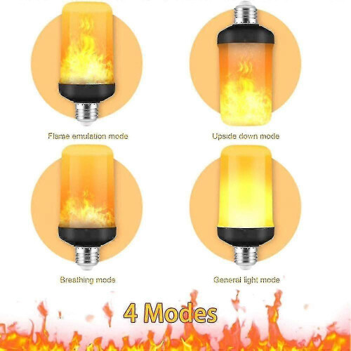 LED-vlamlamp, 4 flikkerende lichtstanden, E27 fitting, vlamlamp, kerst 2