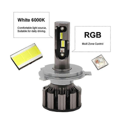 -h7 Εφαρμογή προβολέα LED Rgb Συμβατό με Bluetooth Έλεγχος Πολλαπλών Χρωμάτ 1