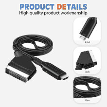 Kabel SCART na HDMI - Adaptér SCART na HDMI - Vše v jednom převodník audio/video SCART na HDMI 1080p/720p