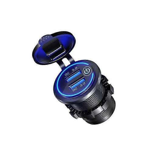 QC3.0 Διπλή υποδοχή γρήγορης φόρτισης αυτοκινήτου USB Αδιάβροχη πρίζα 2