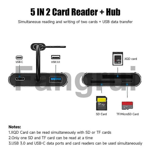 Compatible With New Usb 30 Memory Card Reader 5 In1 Usbc To Tf Sd Xqd 1